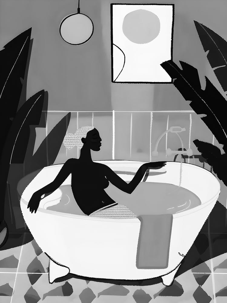 Femme Dans Une Baignoire