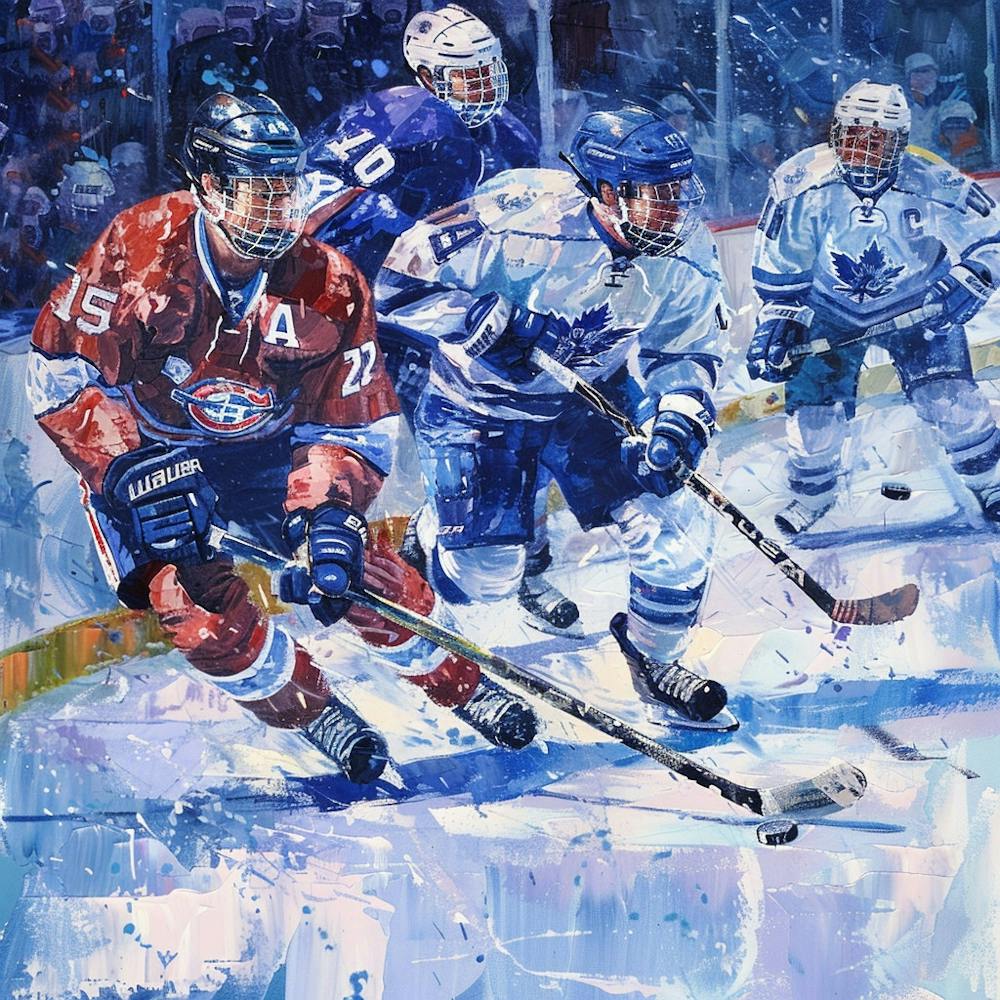 A Ice Hockey Match Oil Painting Illustration 1718701190 3