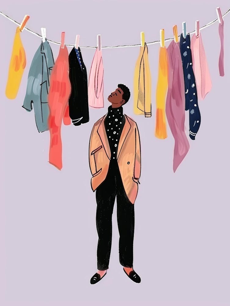 Illustration Of A Woman Hanging Clothes 2