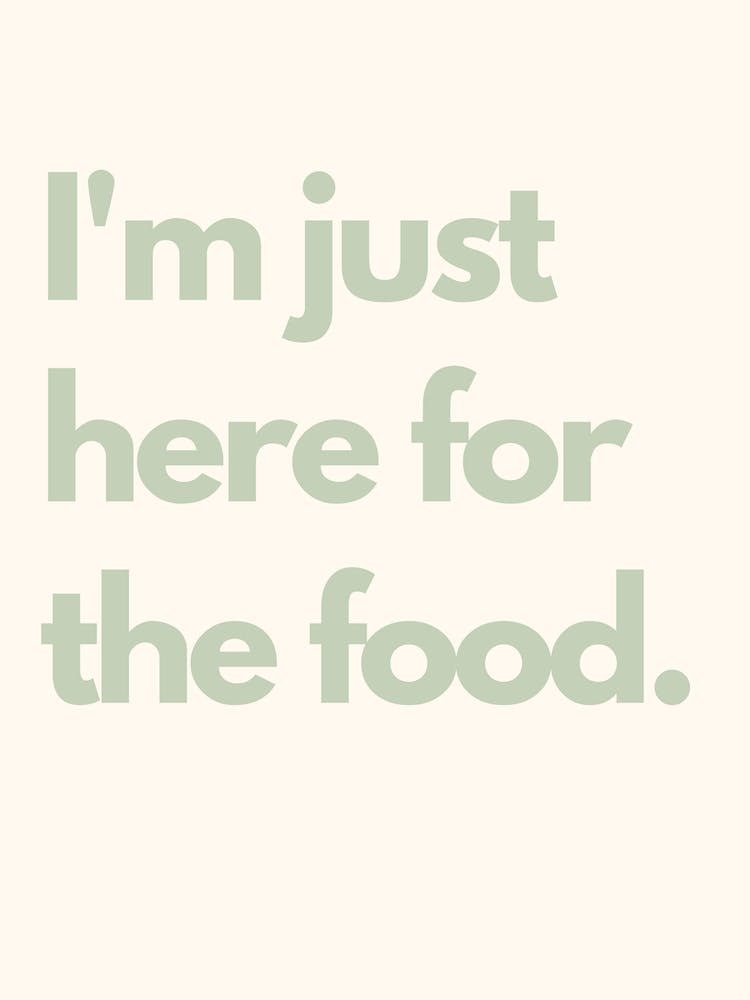 Here For Food Teal Kitchen Typography