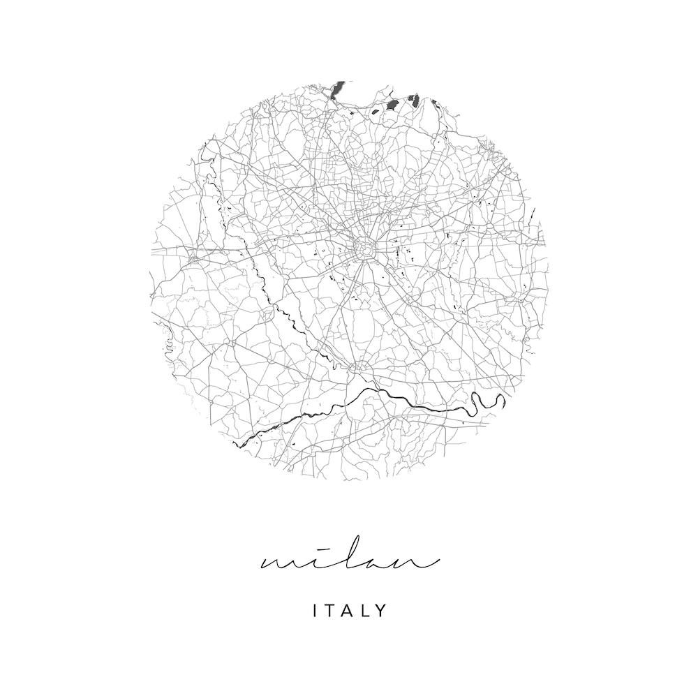 Milan Italy Circle Map