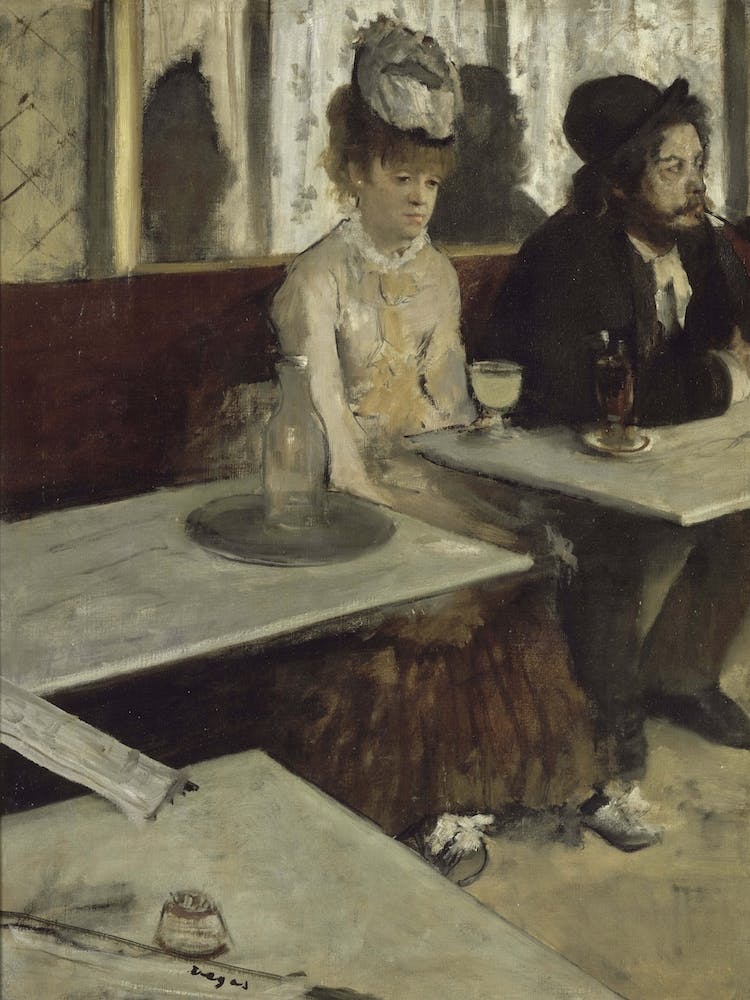 In A Café, Edgar Degas
