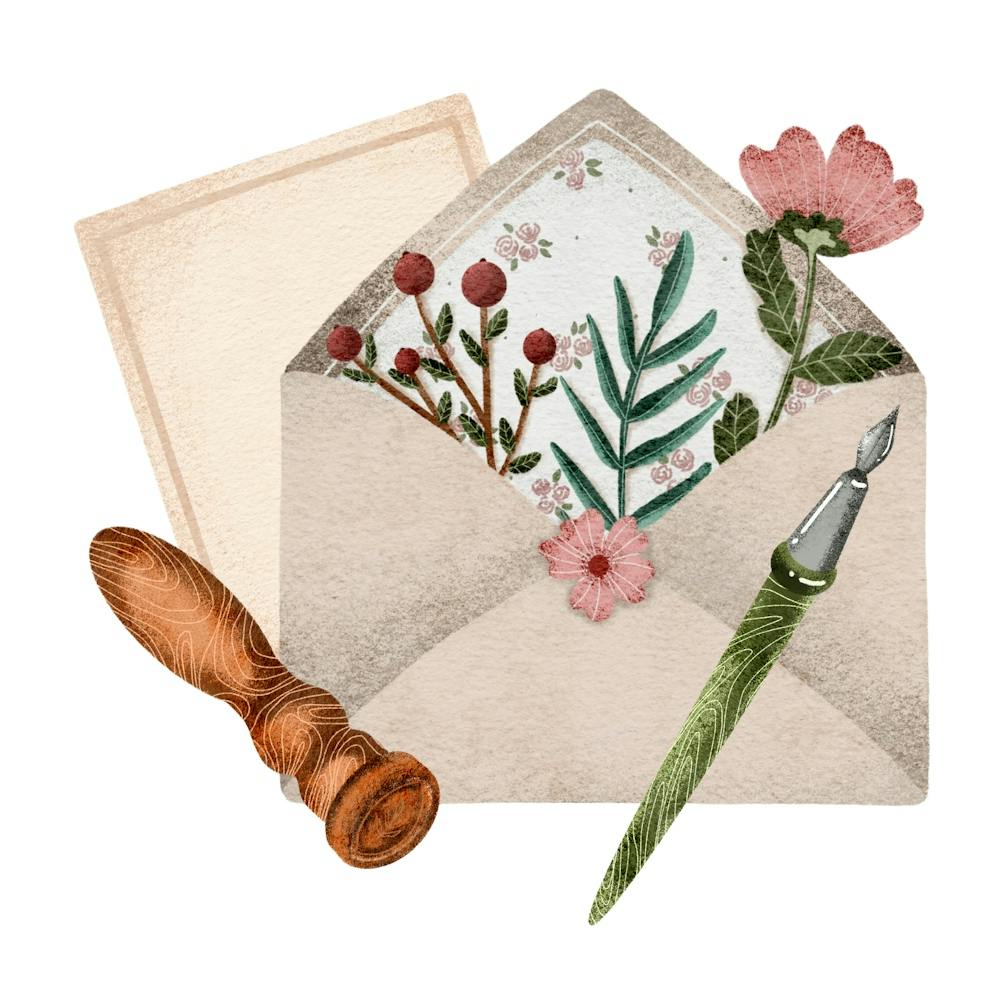 Summer floral in letter envelope