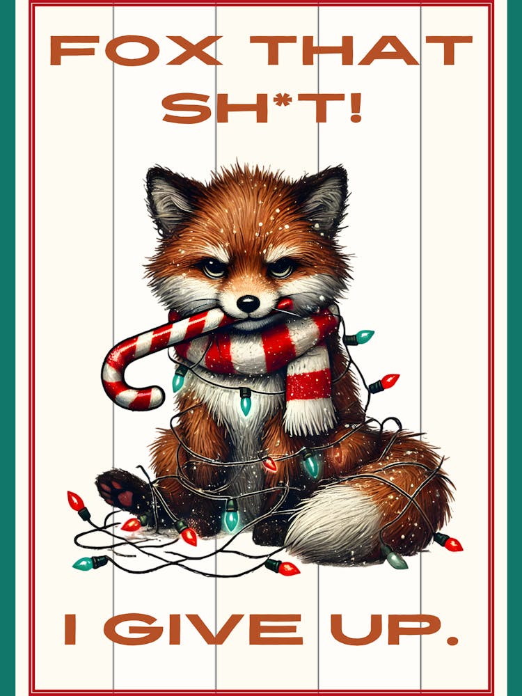 Fuchs in Weihnachtslichtern Weiß