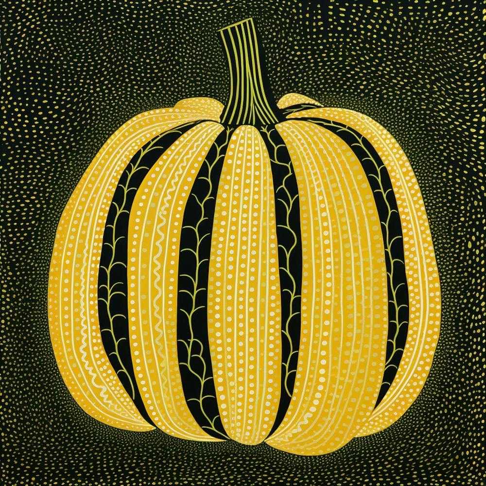 Yayoi Kusama Inspired Pumpkin Black And Yellow 7