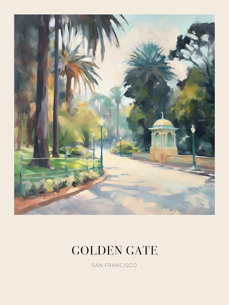 Golden Gate Park San Francisco 2 Vintage Cezanne Inspired Poster