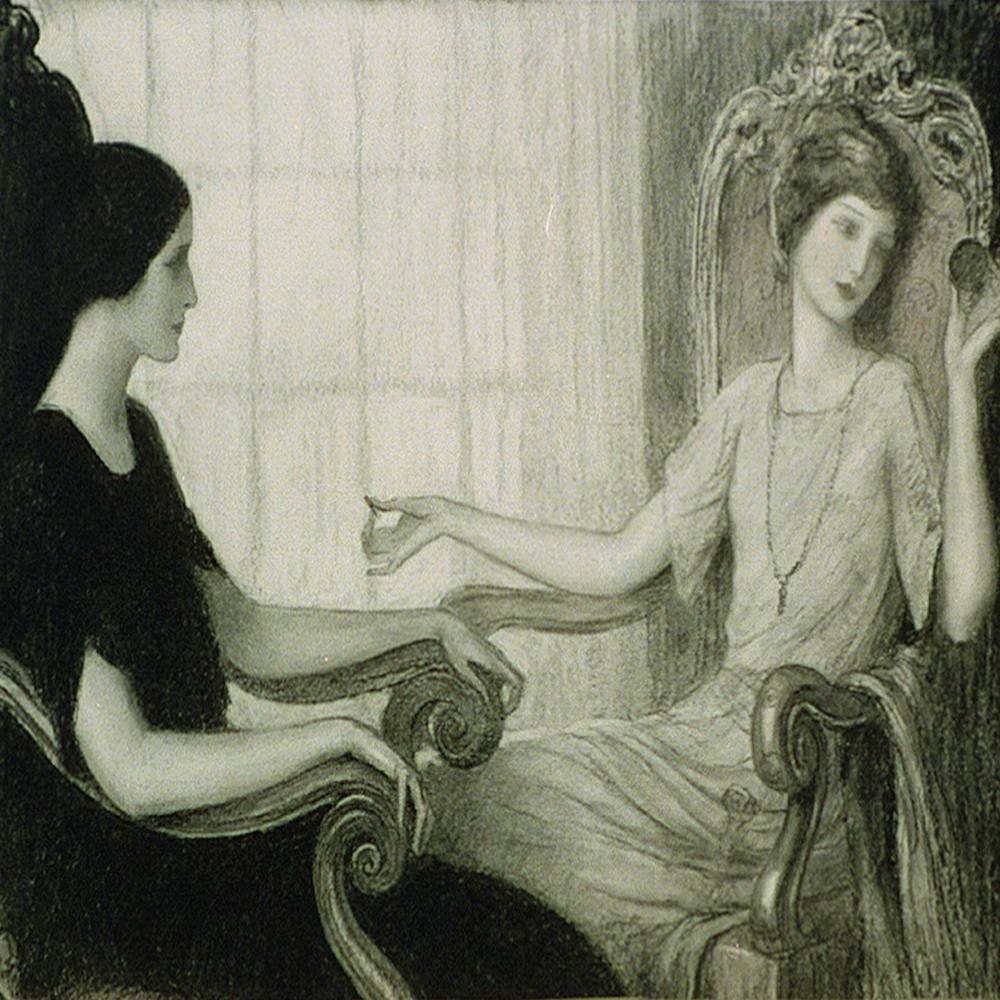 Two Women Seated Facing Each Other (Between 1890 And 1934) By Wladyslaw Theodore Benda