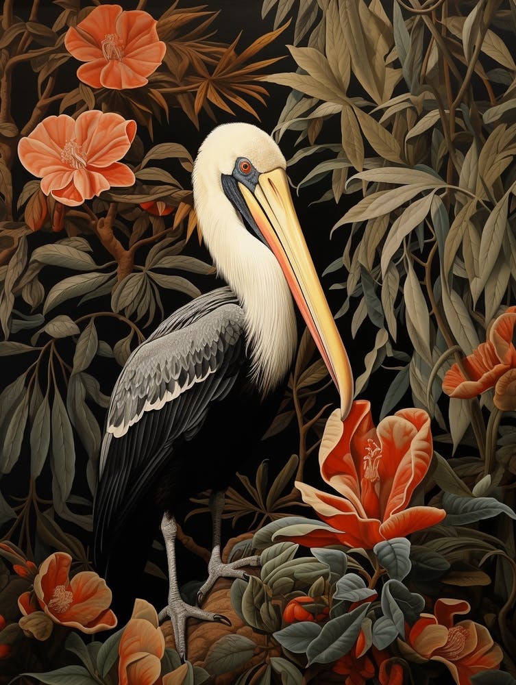 Dark And Moody Botanical Pelican 2