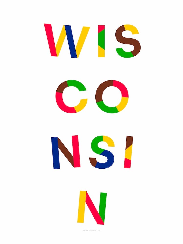 Wisconsin State Flag Colours Art Print by Place In Print – Fy!