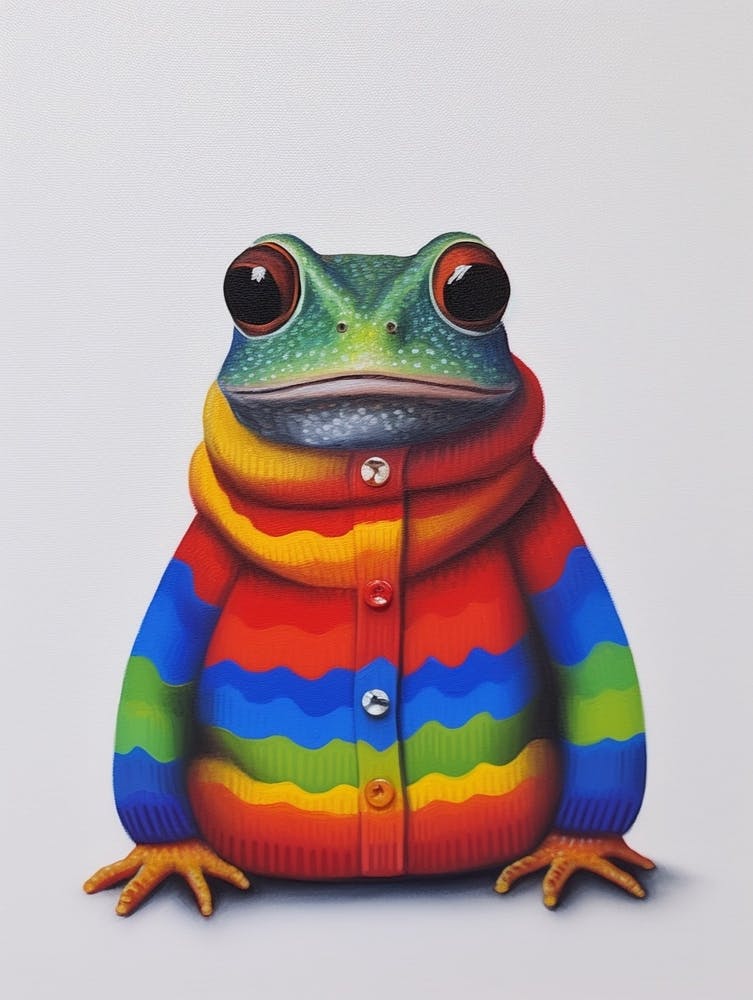 Baby-Frosch im Pullover