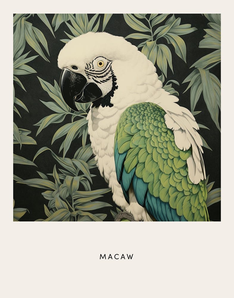 Ohara Koson Inspired Bird Painting Macaw 1 Poster