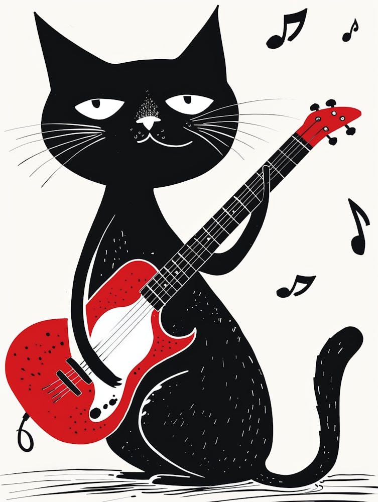 Katze spielt Gitarre 3