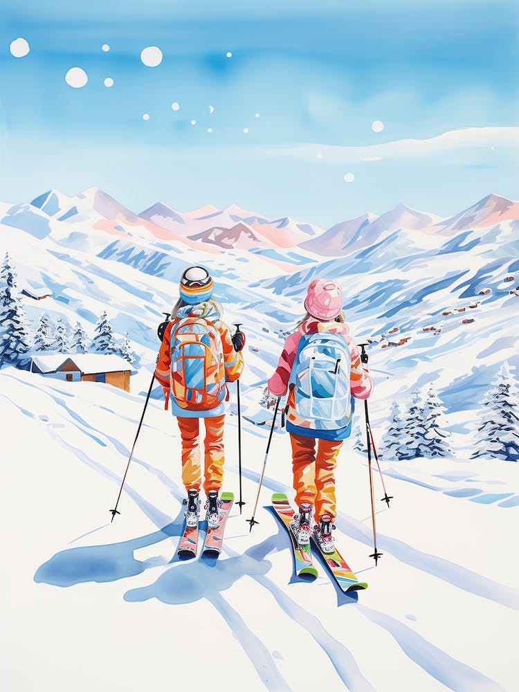 Heavenly Mountain Kalifornien Nevada USA, Skigebiet Illustration 0