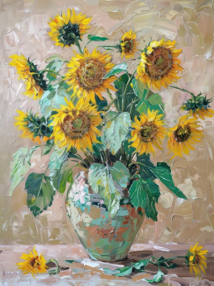 A World Of Flowers Sunflowers 5 Painting