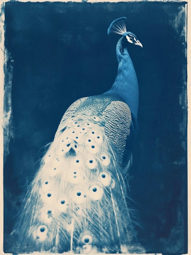 Peacock Cyanotype Inspired