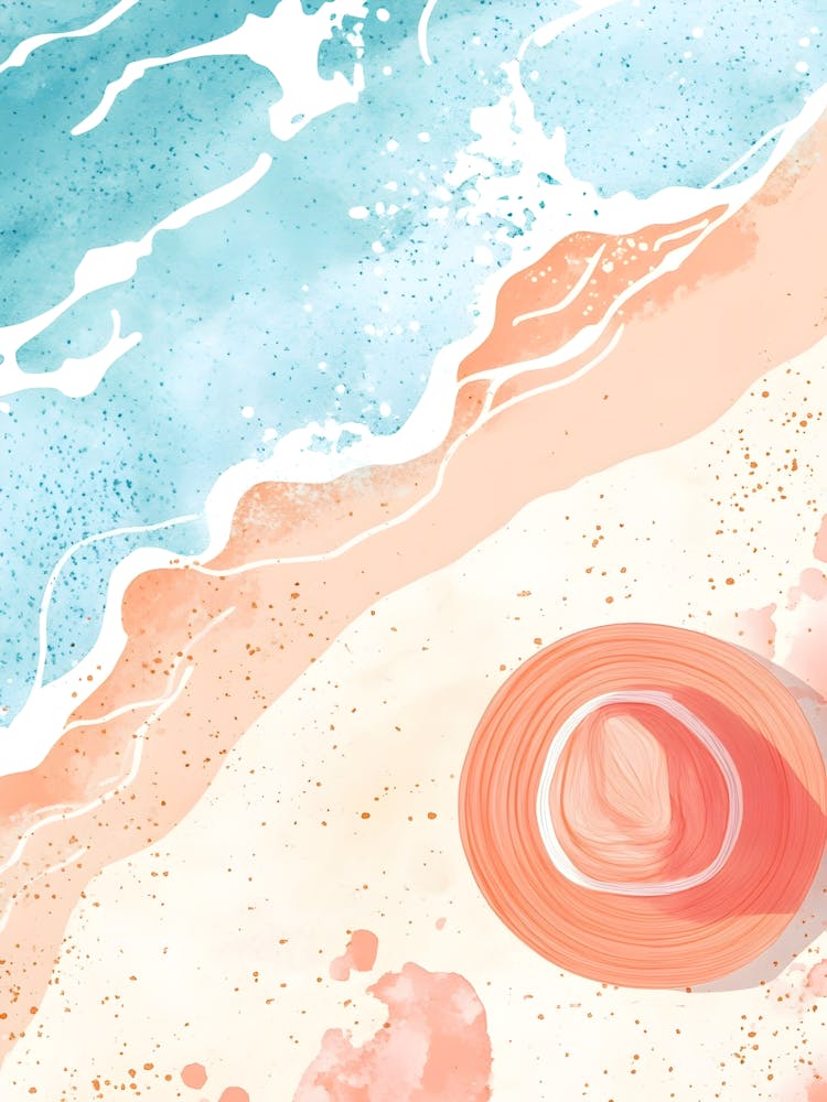 Watercolor Beach Hat