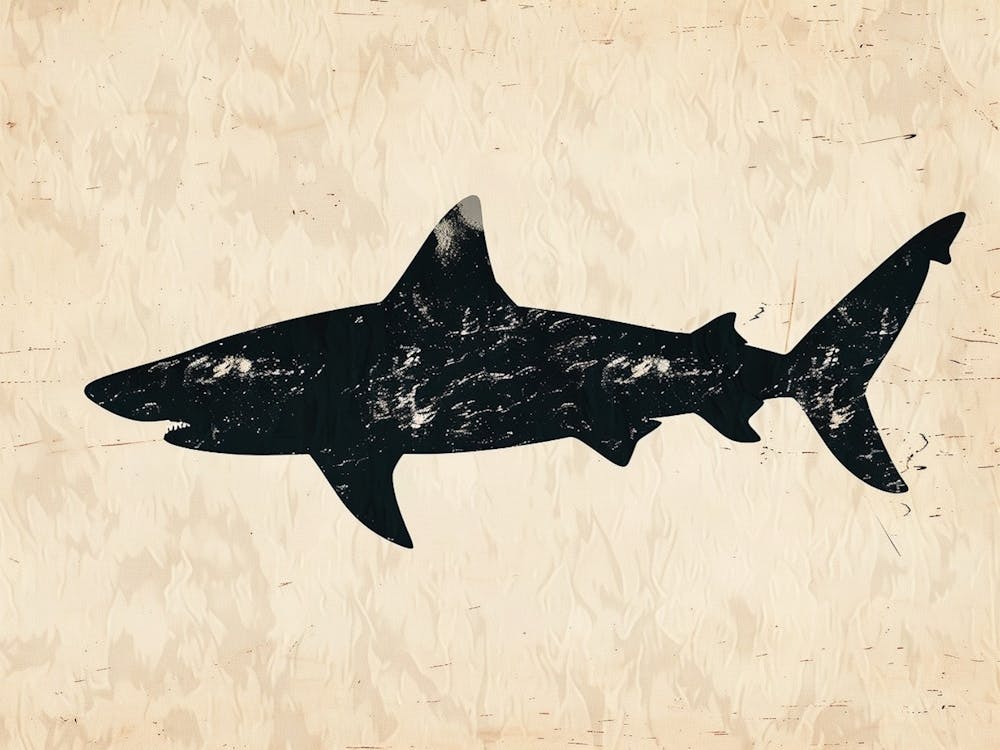 Bigeye Thresher Shark Grey Silhouette 5