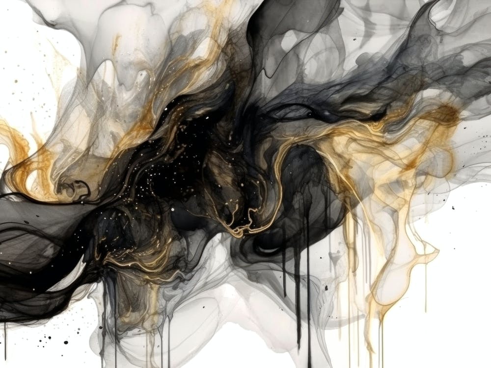 Elegant Black Gold Marble Abstract 2