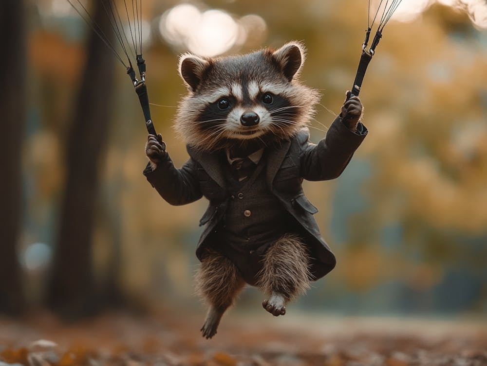 racoon coming in hot