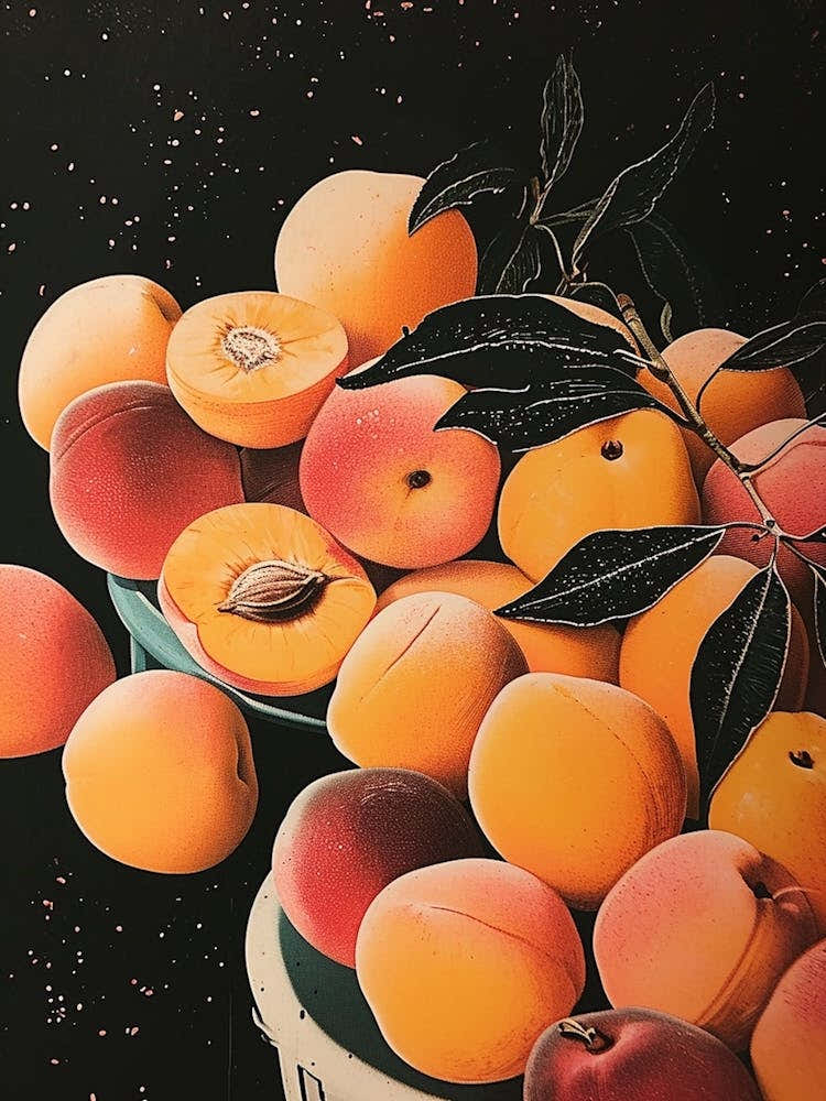 Art Deco Peaches Still Life 2