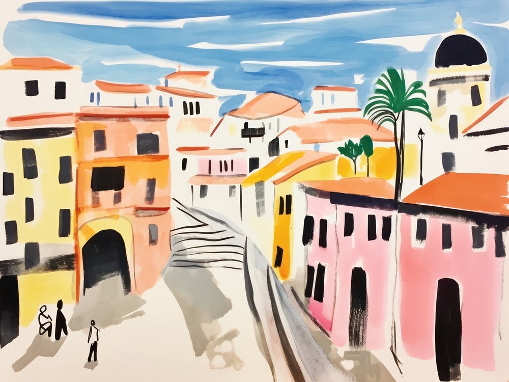Pescara Italy Cute Watercolour Illustration 4