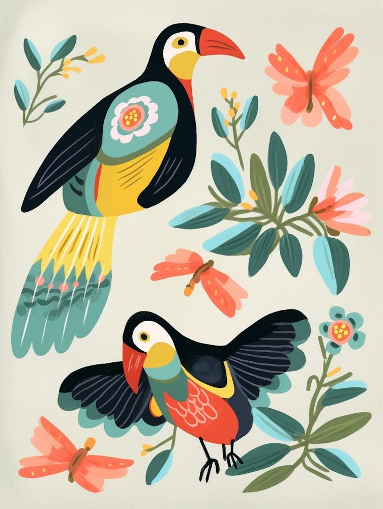 Folk Style Bird Painting Toucan 1