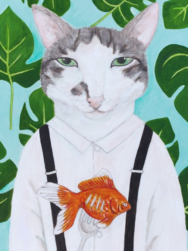 Cat And Goldfish