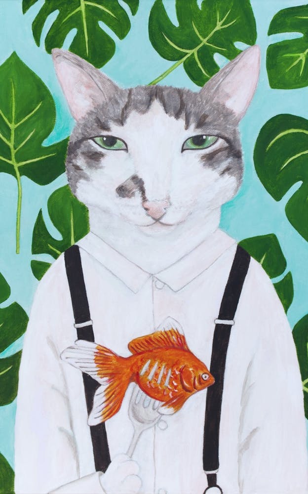 Cat And Goldfish