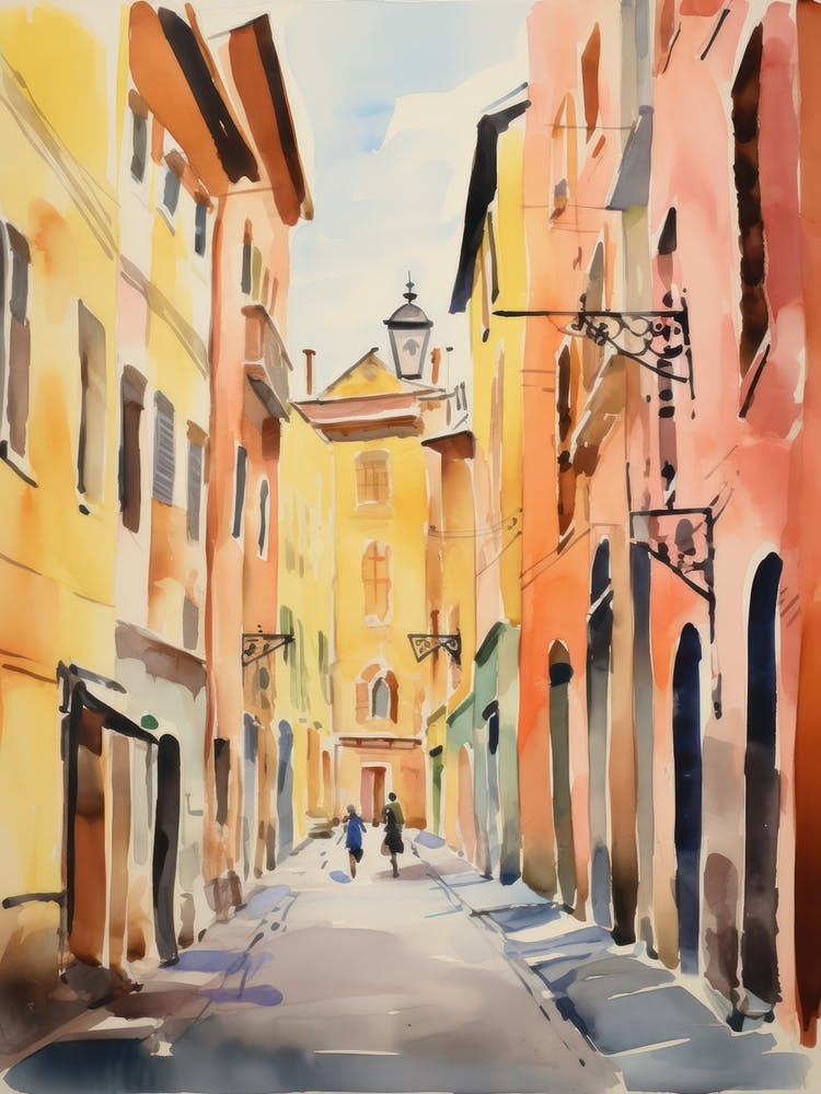 Bologna, Italy Watercolour Streets 1