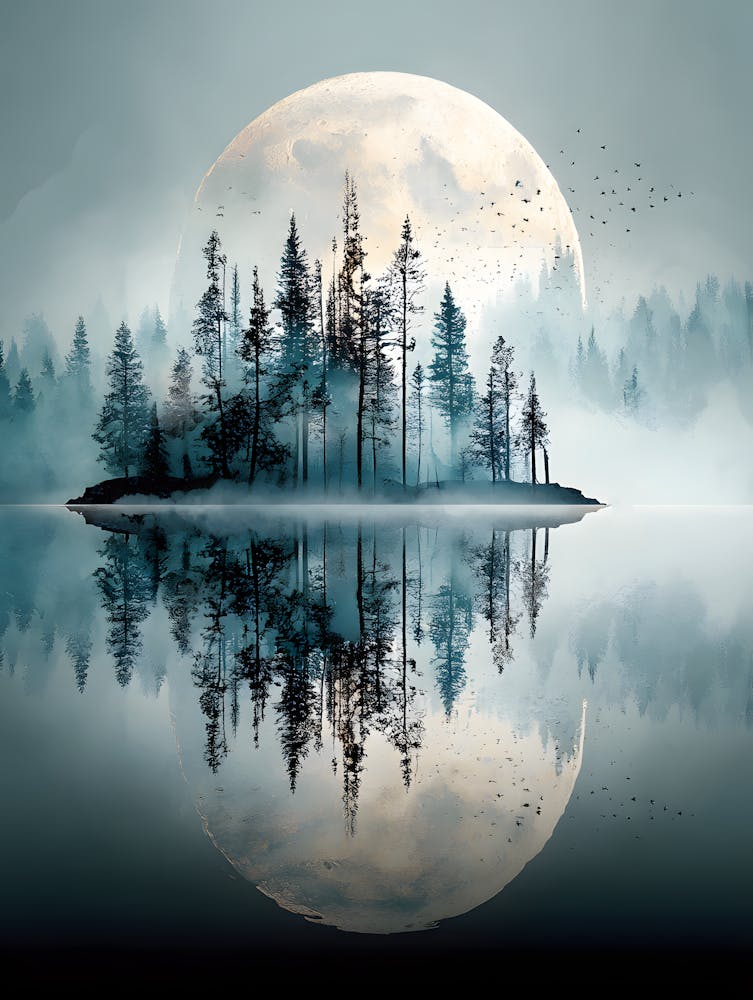 Magnifique Pleine Lune Sur le Lac 15