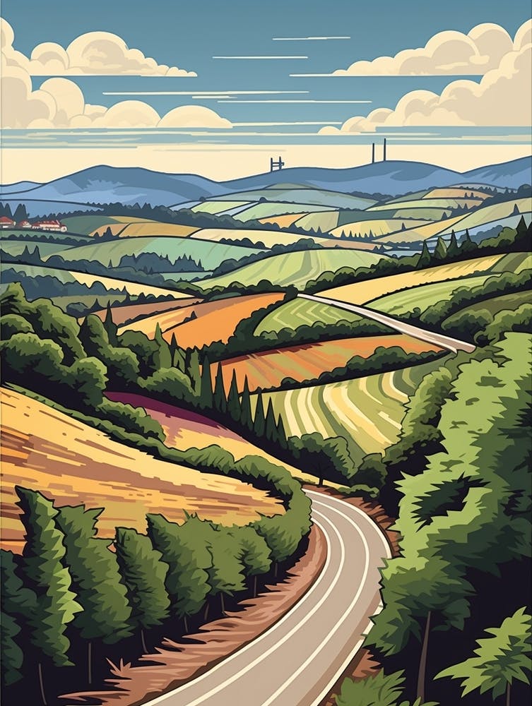 The Westweg Germany 1 Vintage Travel Illustration