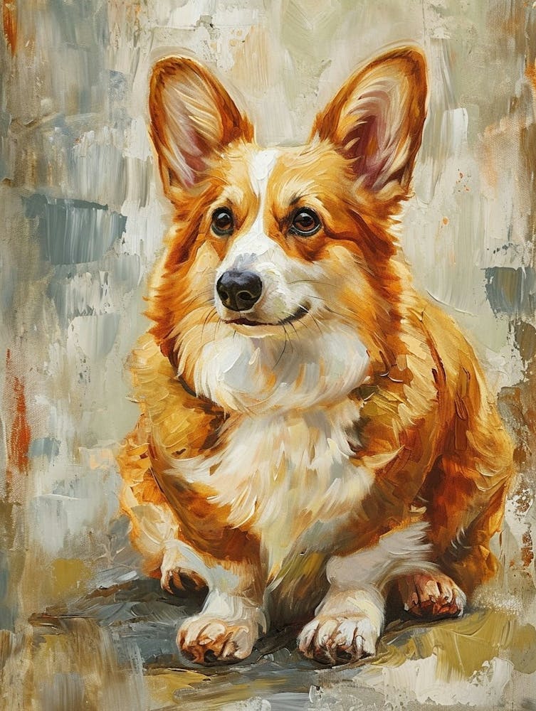 Pembroke Welsh Corgi Acrylic Painting 6
