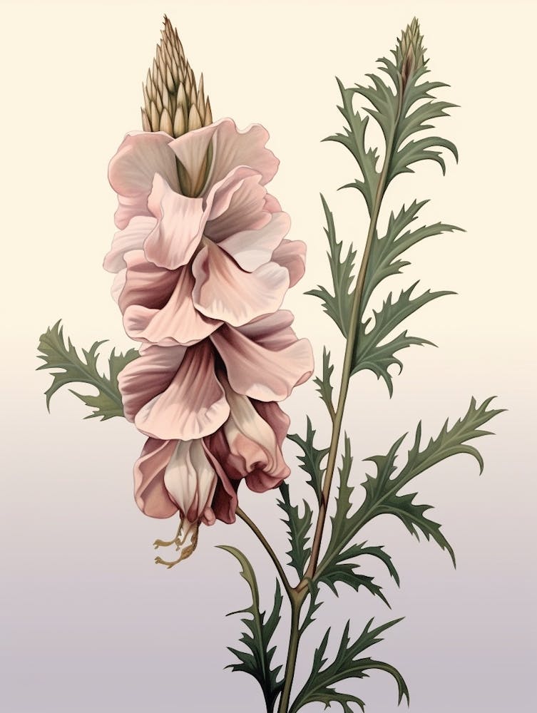 Floral Illustration Aconitum 2
