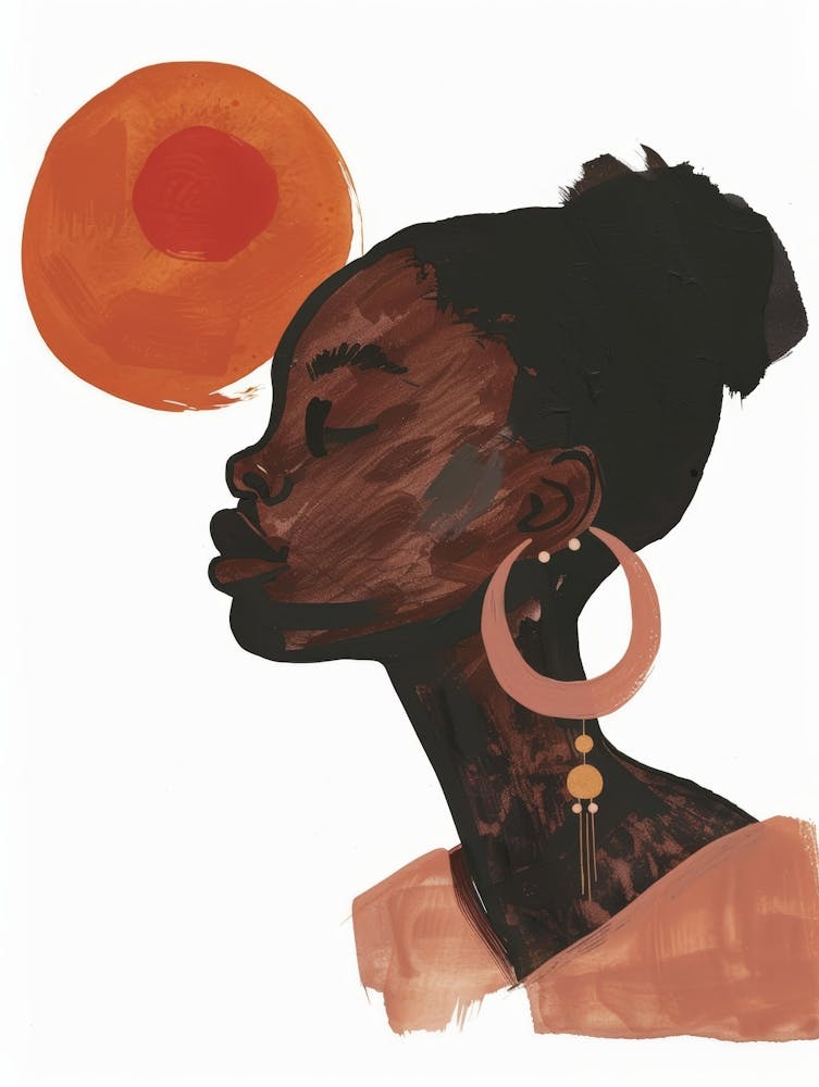 African Woman With Hoop Earrings 2