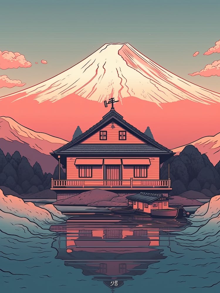 Mount Fuji Japan Travel Illustration 5