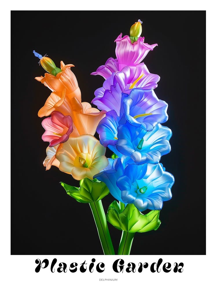 Bright Inflatable Flowers Poster Delphinium 1