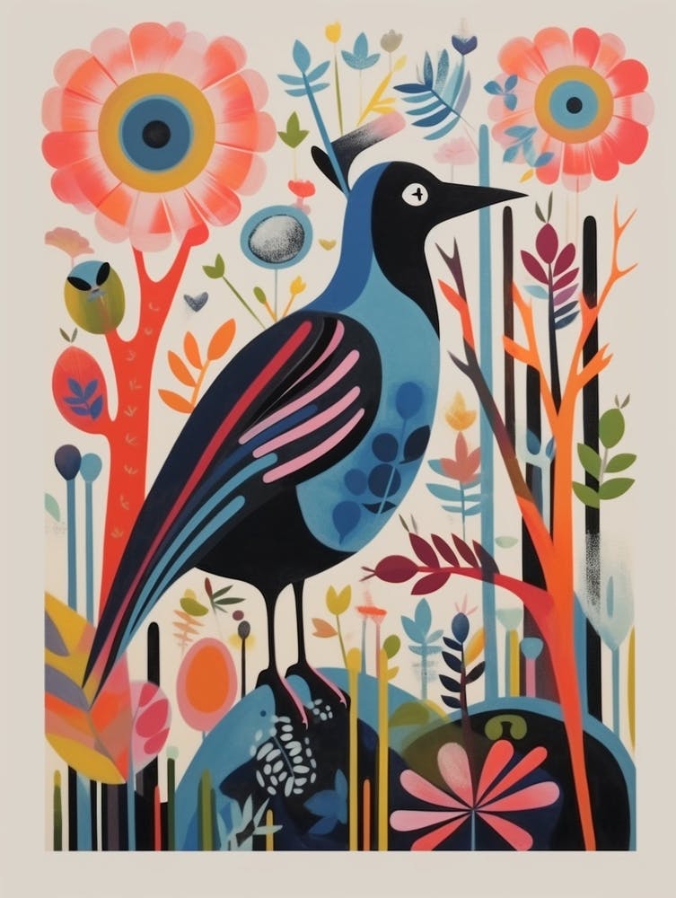 Colourful Scandi Bird Coot 1