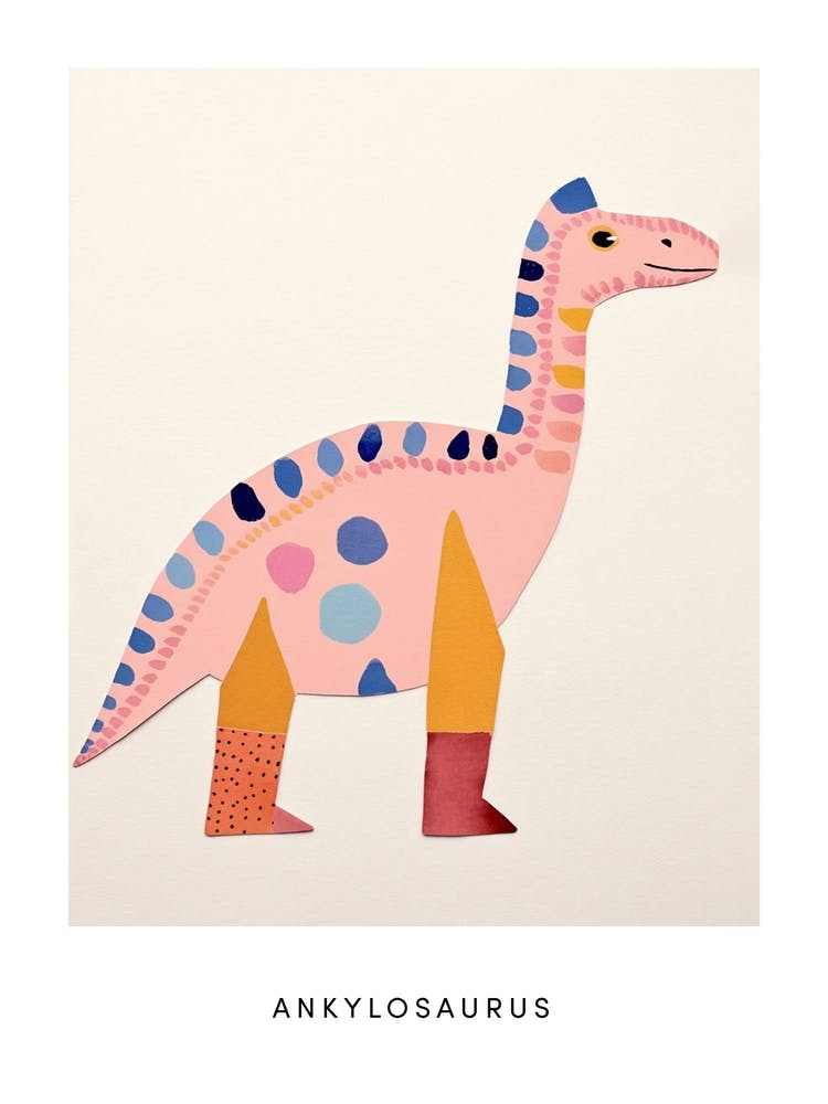 Nursery Dinosaur Art Ankylosaurus 4 Poster