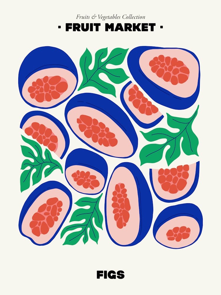 The Fruit Market Figs Illustration Maximalist