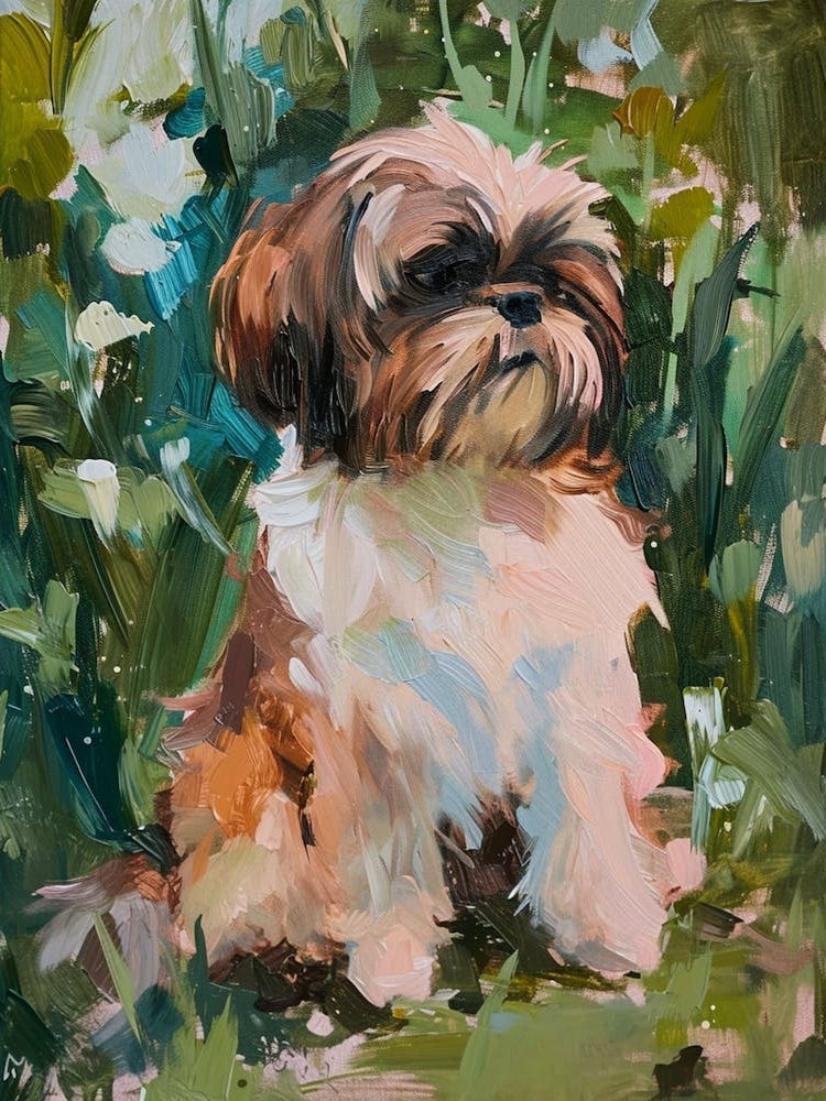 Shih Tzu Acrylic Painting 1