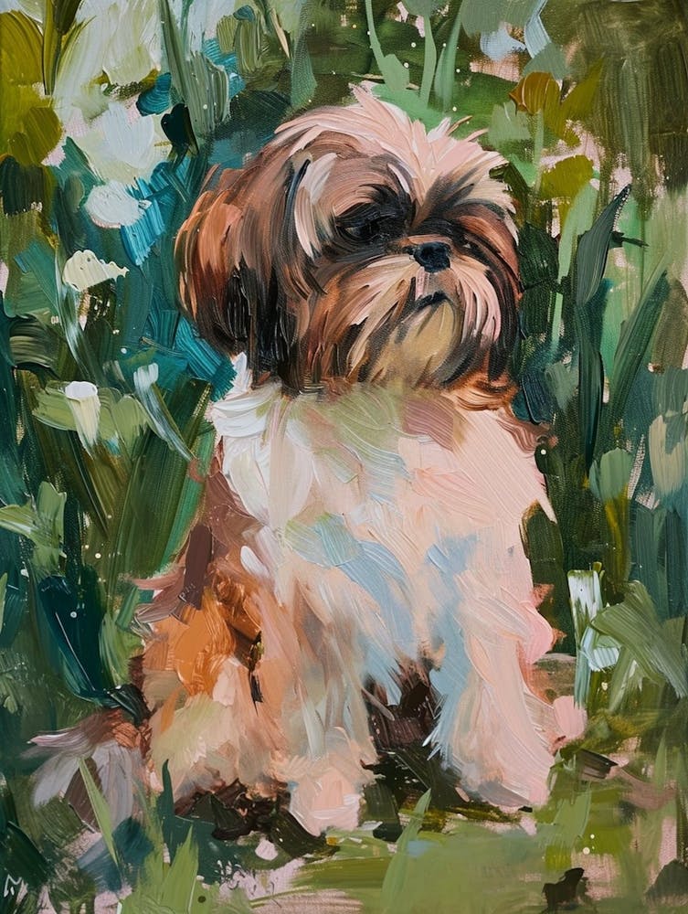 Shih Tzu Acrylic Painting 1
