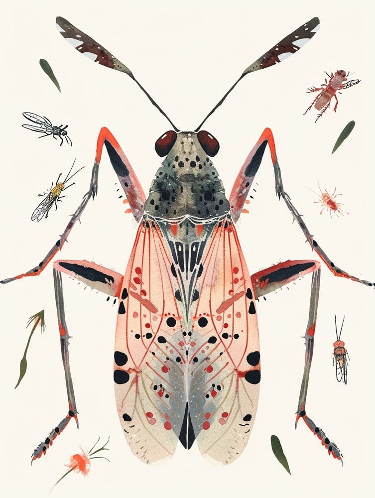 Colourful Insect Illustration Cricket 13