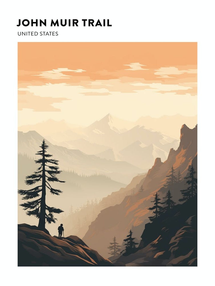 John Muir Trail Usa 2 Hiking Trail Landscape Poster