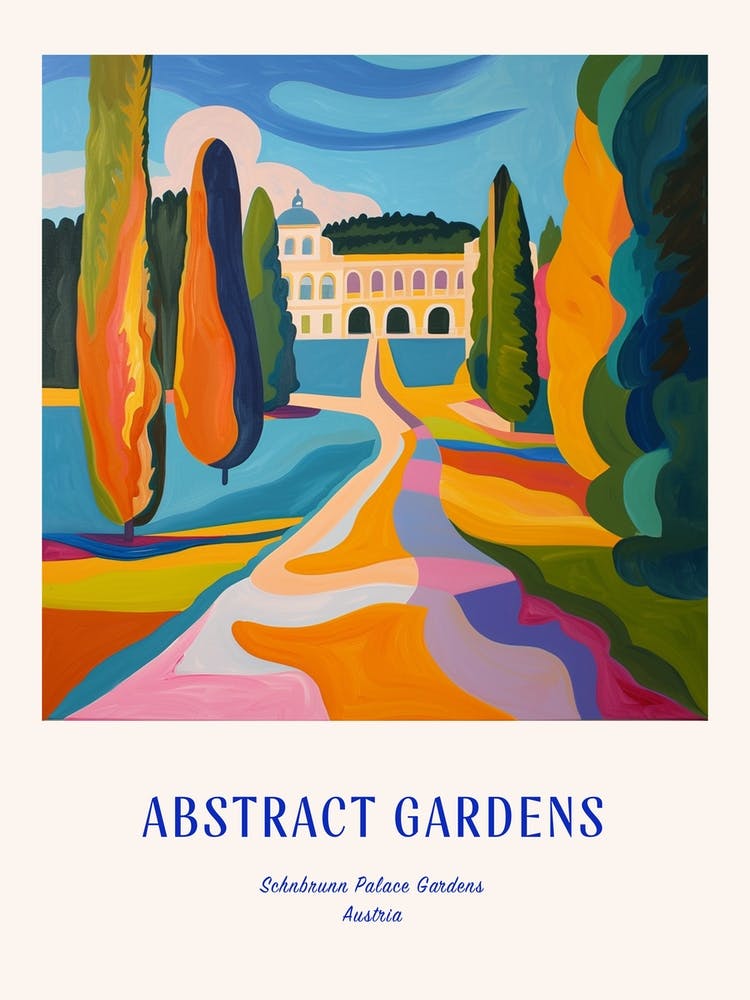 Colourful Gardens Schnbrunn Palace Gardens Austria 5 Blue Poster