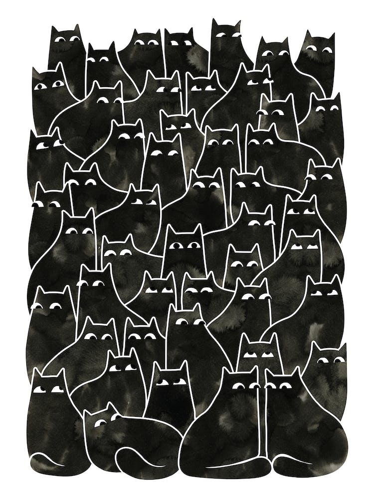 Suspicious Cats Hallway