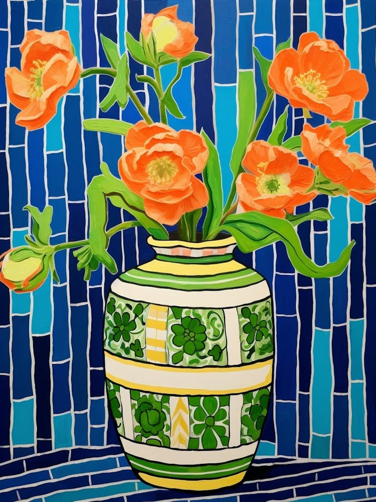 Flowers In A Vase Still Life Painting Freesia 2