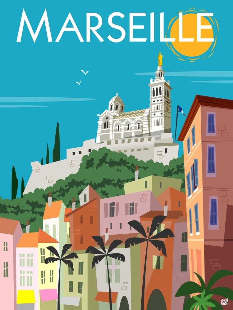 Marseille Poster Colourful