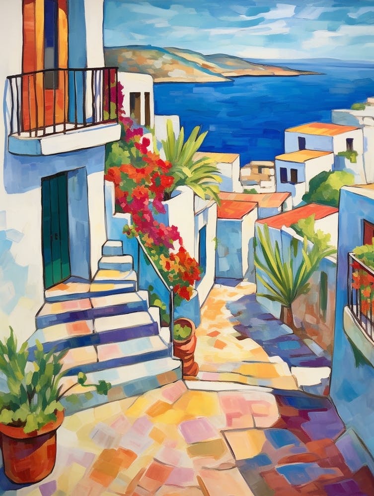 Mykonos Greece 4 Fauvist Painting