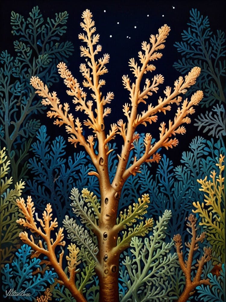 William Morris Coral Reef At Night 1