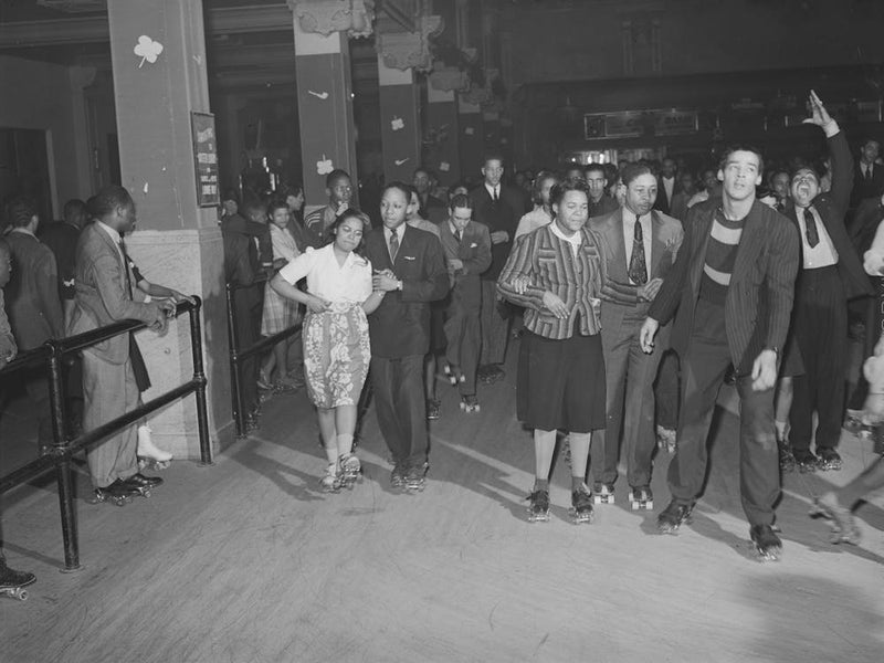 Roller Skating At The Savoy Ballroom On Saturday Night, Chicago, Illinois By Russell Lee